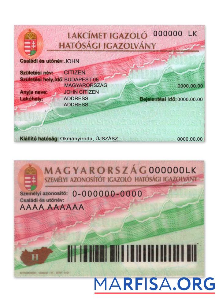 Printable Hungary certificate proof of residence example